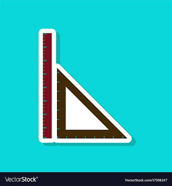 Paper sticker on stylish background ruler vector image