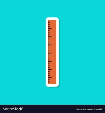 Paper sticker on stylish background ruler vector image