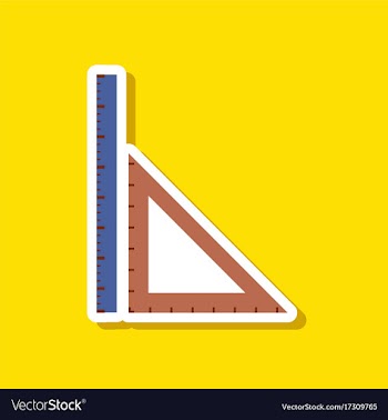 Paper sticker on stylish background ruler vector image