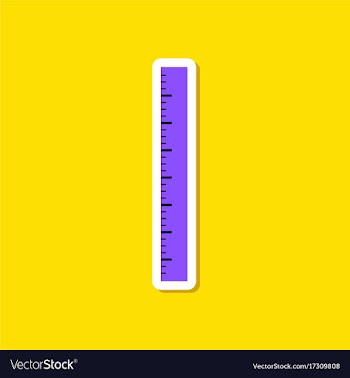 Paper sticker on stylish background ruler vector image