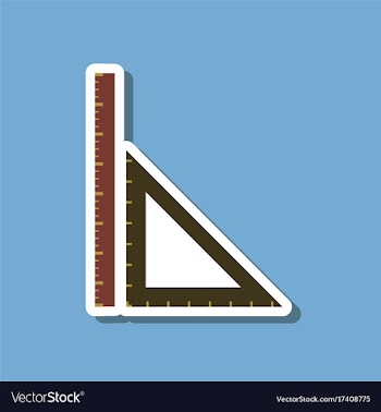 Paper sticker on stylish background ruler vector image