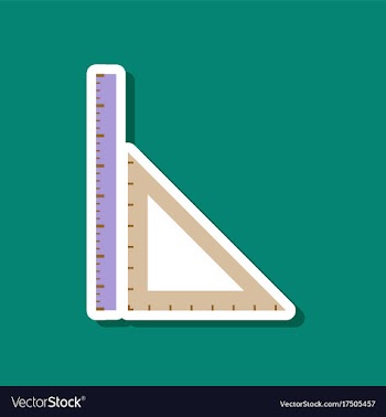 Paper sticker on stylish background ruler vector image