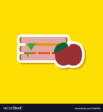 Paper sticker on stylish background sandwich and vector image