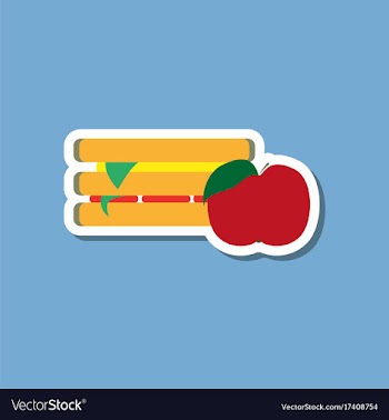 Paper sticker on stylish background sandwich and vector image