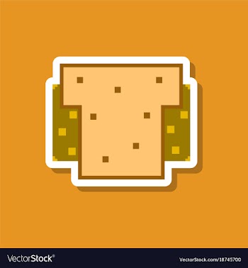 Paper sticker on stylish background sandwich vector image