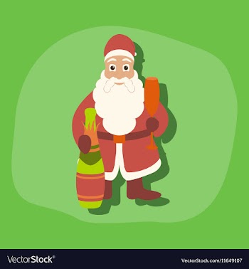 Paper sticker on stylish background Santa Claus vector image