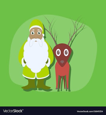 Paper sticker on stylish background Santa Claus vector image