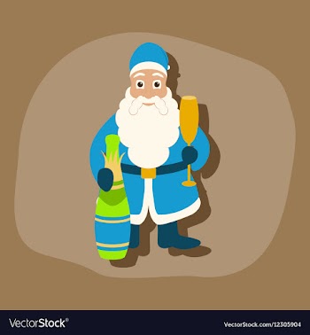 Paper sticker on stylish background Santa Claus vector image