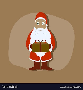 Paper sticker on stylish background Santa Claus vector image