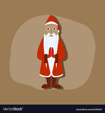 Paper sticker on stylish background Santa Claus vector image