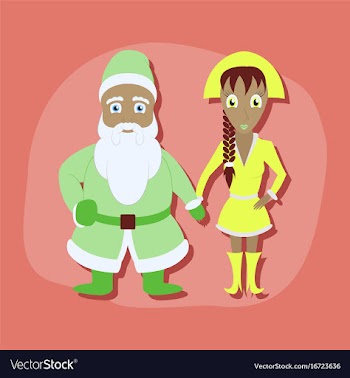 Paper sticker on stylish background santa claus vector image