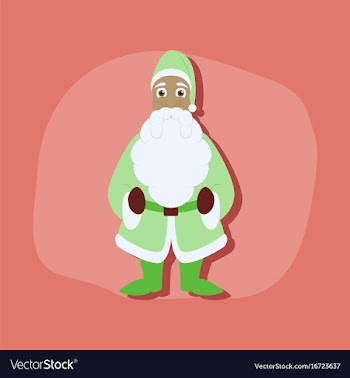 Paper sticker on stylish background santa claus vector image