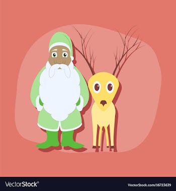Paper sticker on stylish background santa claus vector image