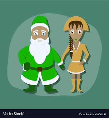 Paper sticker on stylish background santa claus vector image