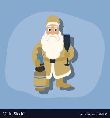 Paper sticker on stylish background santa claus vector image