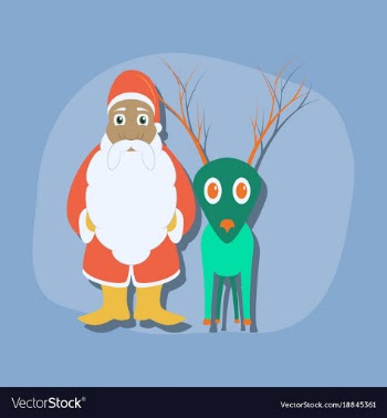 Paper sticker on stylish background santa claus vector image