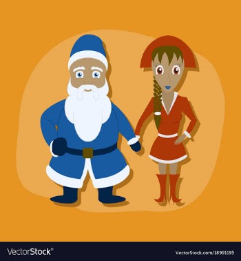 Paper sticker on stylish background santa claus vector image