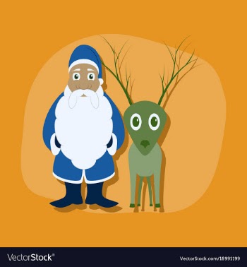 Paper sticker on stylish background santa claus vector image