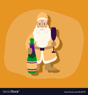Paper sticker on stylish background santa claus vector image