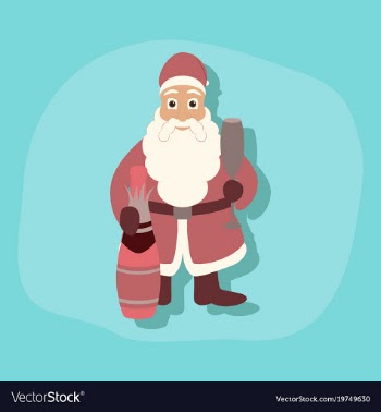 Paper sticker on stylish background santa claus vector image
