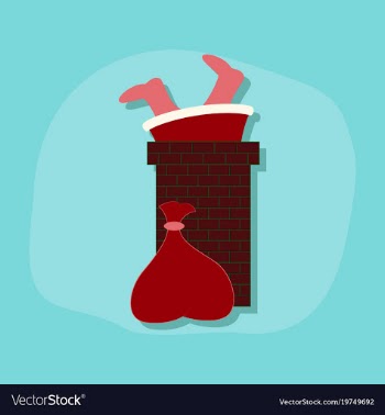 Paper sticker on stylish background santa claus vector image