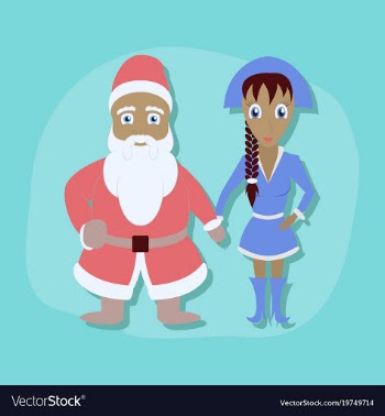 Paper sticker on stylish background santa claus vector image