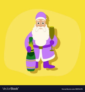 Paper sticker on stylish background santa claus vector image