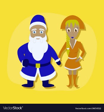 Paper sticker on stylish background santa claus vector image