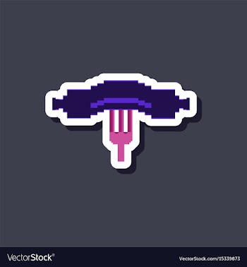 Paper sticker on stylish background sausage on vector image