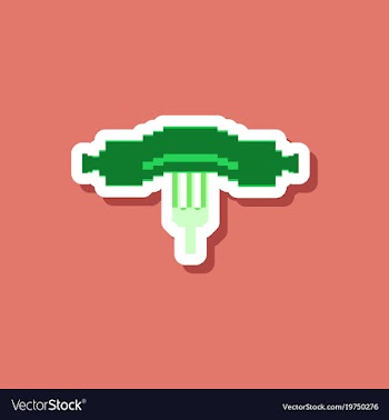 Paper sticker on stylish background sausage on vector image