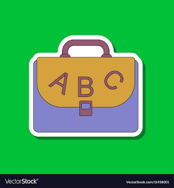 Paper sticker on stylish background school bag vector image