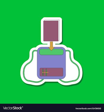 Paper sticker on stylish background school bag vector image