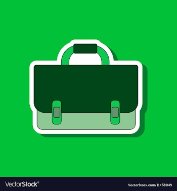 Paper sticker on stylish background school bag vector image