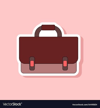 Paper sticker on stylish background school bag vector image