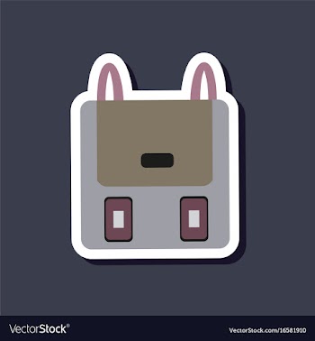 Paper sticker on stylish background school bag vector image