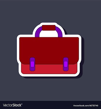 Paper sticker on stylish background school bag vector image