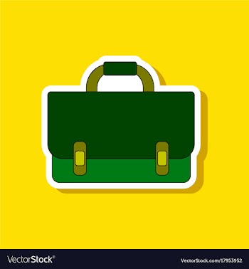 Paper sticker on stylish background school bag vector image