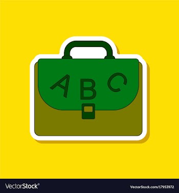 Paper sticker on stylish background school bag vector image