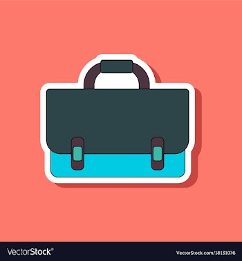 Paper sticker on stylish background school bag vector image