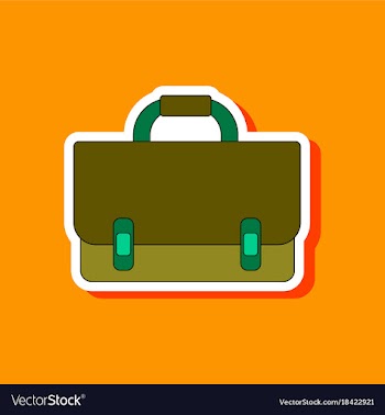 Paper sticker on stylish background school bag vector image
