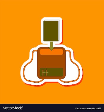 Paper sticker on stylish background school bag vector image