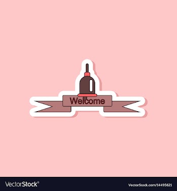 Paper sticker on stylish background school bell vector image
