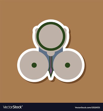 Paper sticker on stylish background school bell vector image