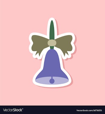 Paper sticker on stylish background school bell vector image