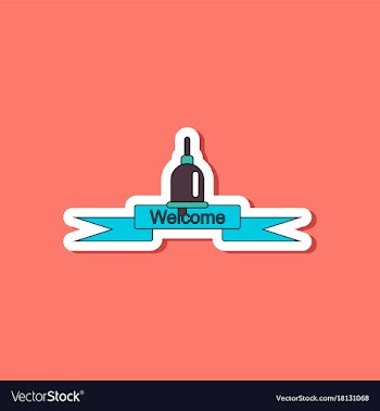 Paper sticker on stylish background school bell vector image