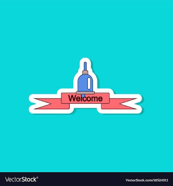 Paper sticker on stylish background school bell vector image