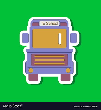 Paper sticker on stylish background school bus vector image