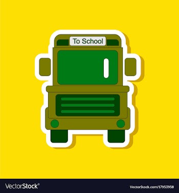Paper sticker on stylish background school bus vector image