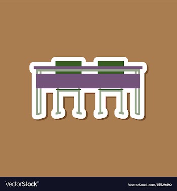 Paper sticker on stylish background school desk vector image
