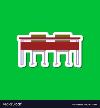 Paper sticker on stylish background school desk vector image